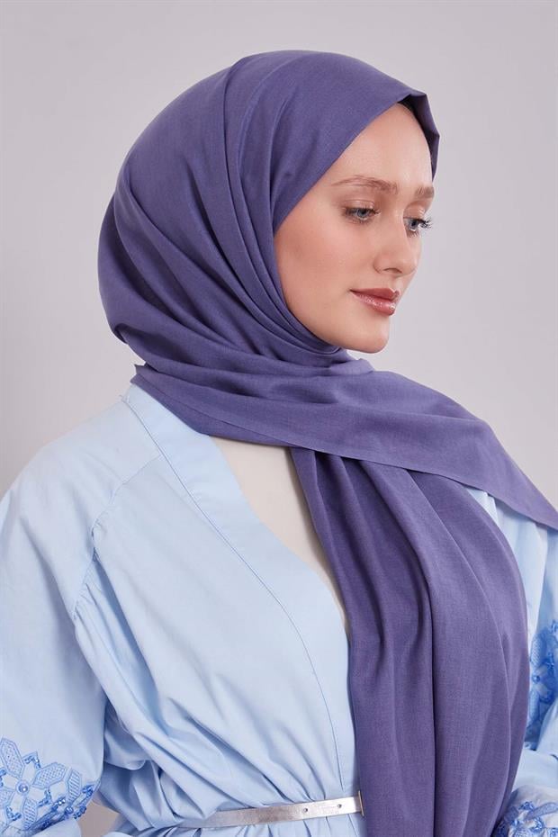 Lacivert Düz Tensel Şal