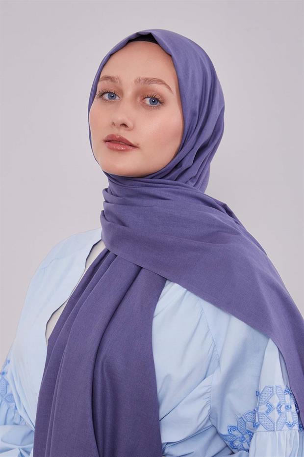 Lacivert Düz Tensel Şal