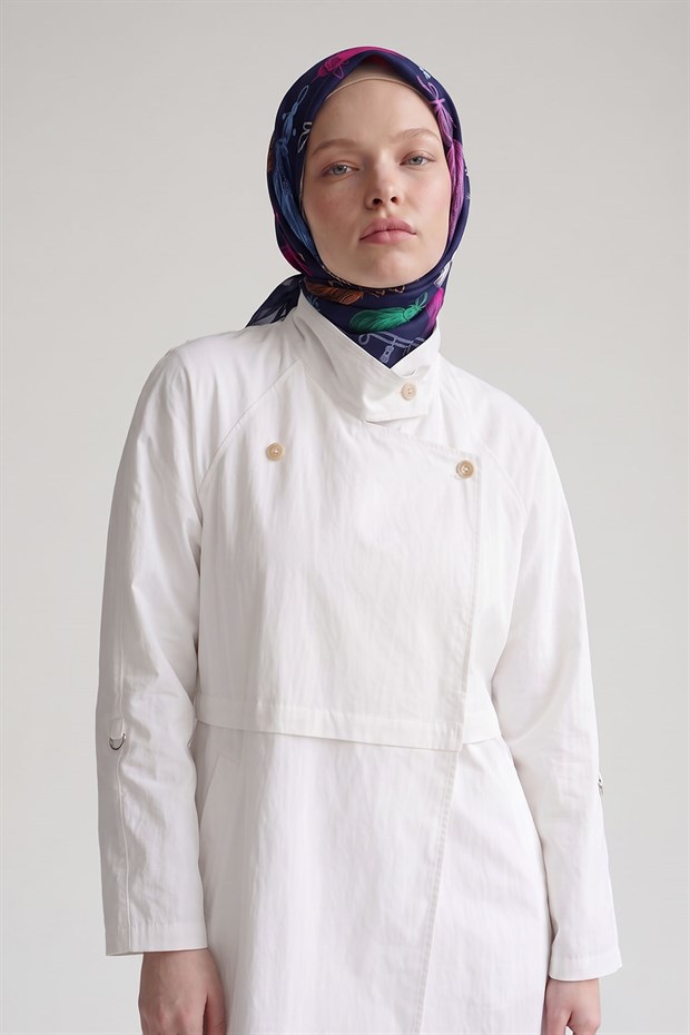 Lacivert Halat Desenli Marvella Eşarp