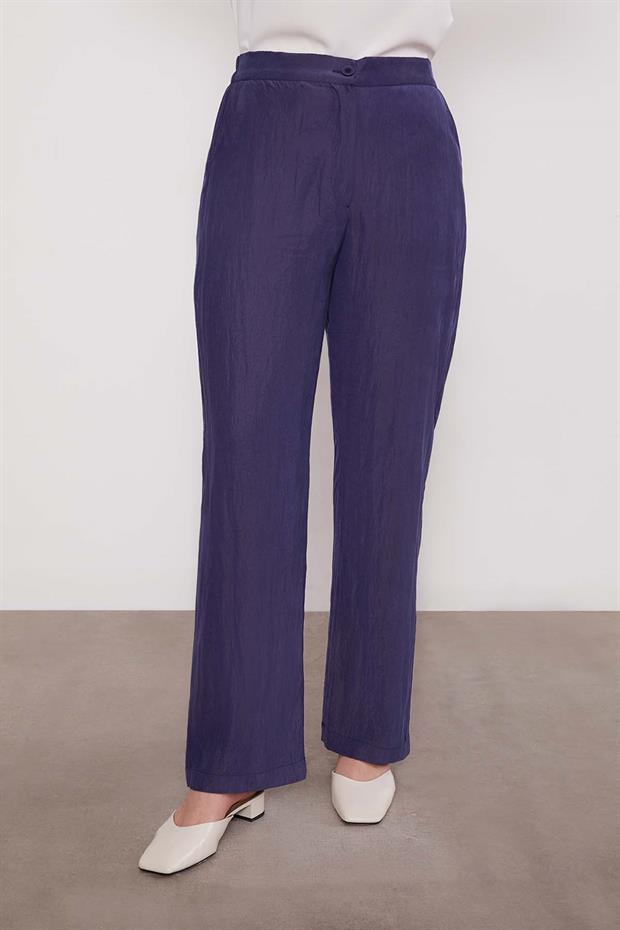 Lacivert İşleme Omuz Detaylı Cupra İkili Takım