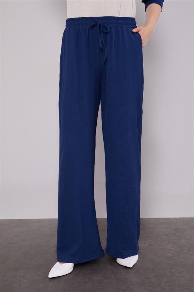 Lacivert Omzu Taş İşlemeli İkili Takım