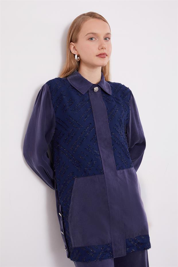 Lacivert Sim Detaylı Cupra İkili Takım