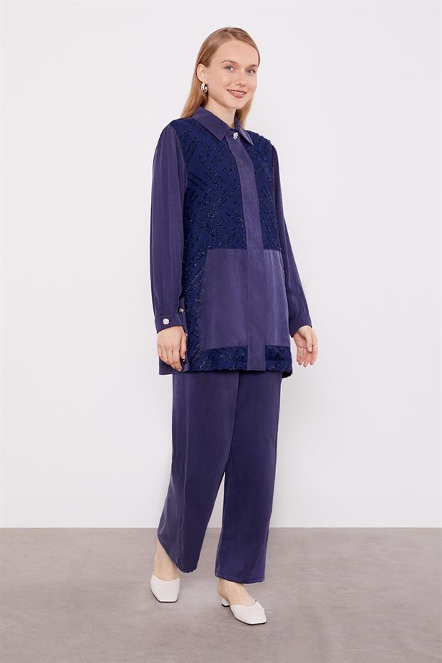 Lacivert Sim Detaylı Cupra İkili Takım