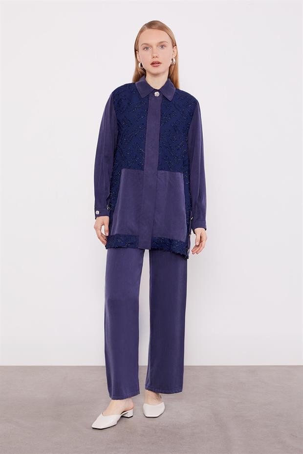 Lacivert Sim Detaylı Cupra İkili Takım