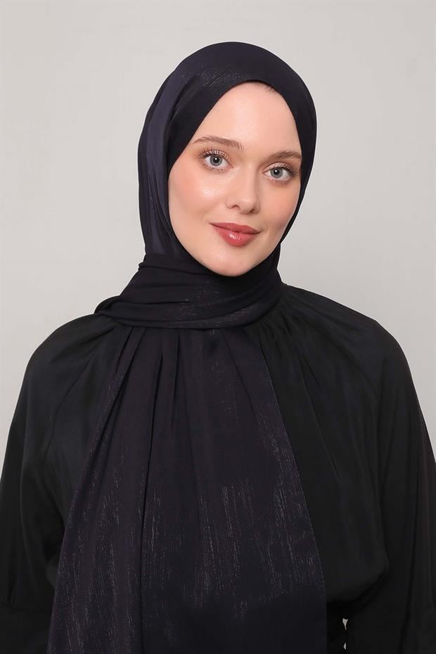 Lacivert Simli Elmas Şal