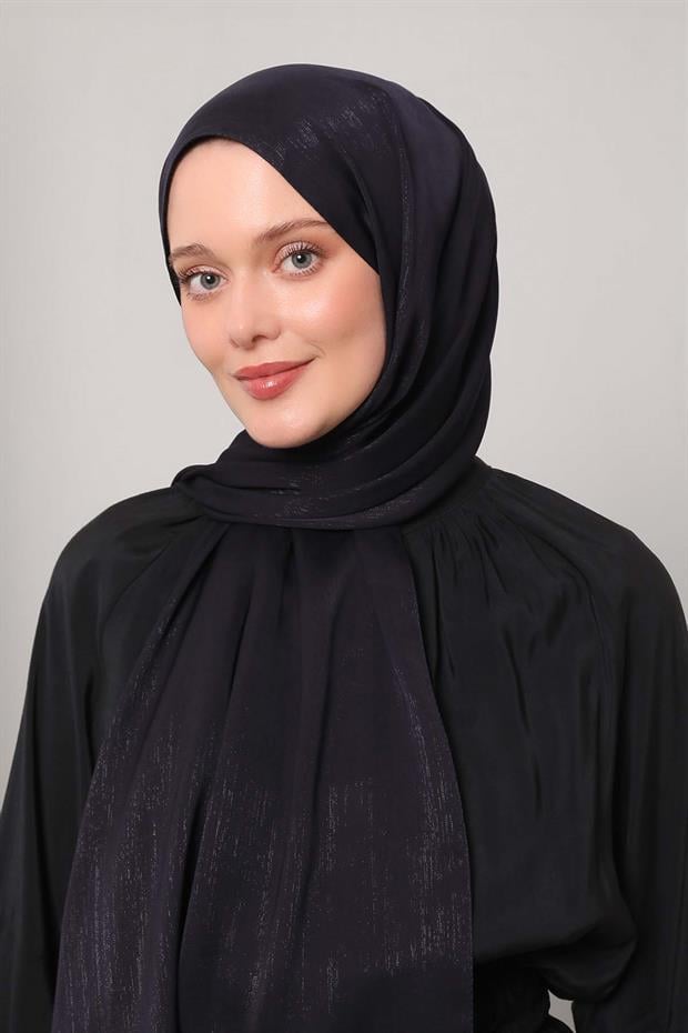 Lacivert Simli Elmas Şal