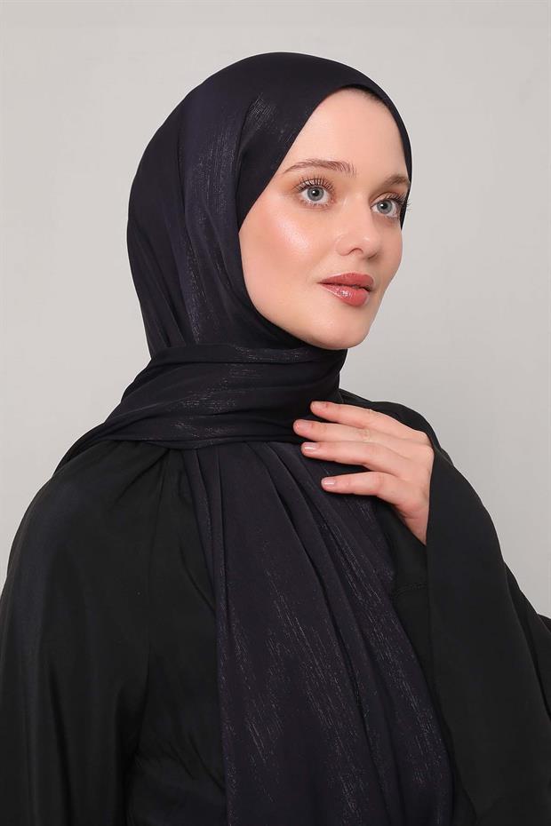 Lacivert Simli Elmas Şal