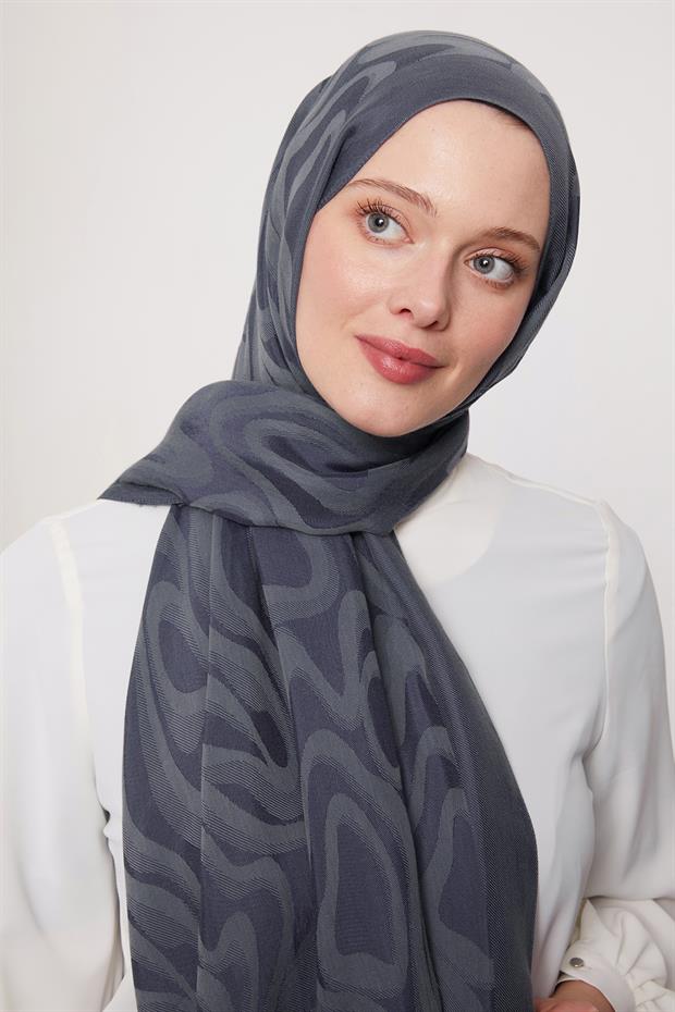 Lacivert Soyut Desen Grazia Şal