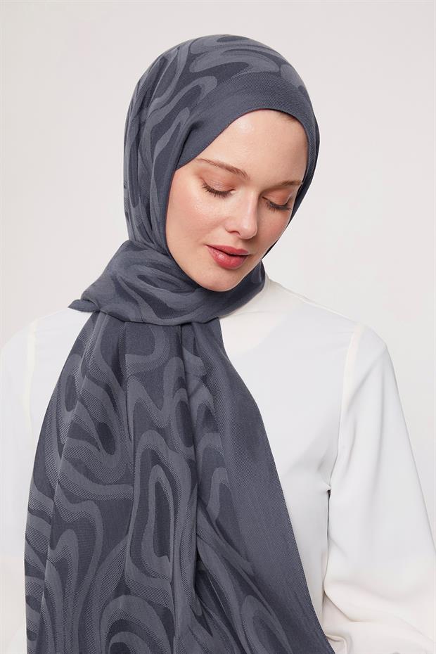 Lacivert Soyut Desen Grazia Şal