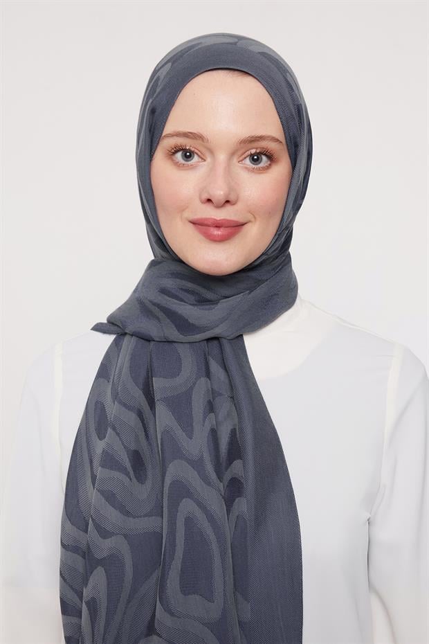 Lacivert Soyut Desen Grazia Şal