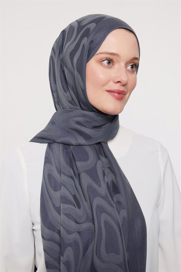 Lacivert Soyut Desen Grazia Şal