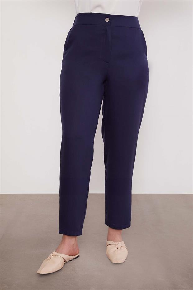 Lacivert Yaprak Desenli Cupra İkili Takım