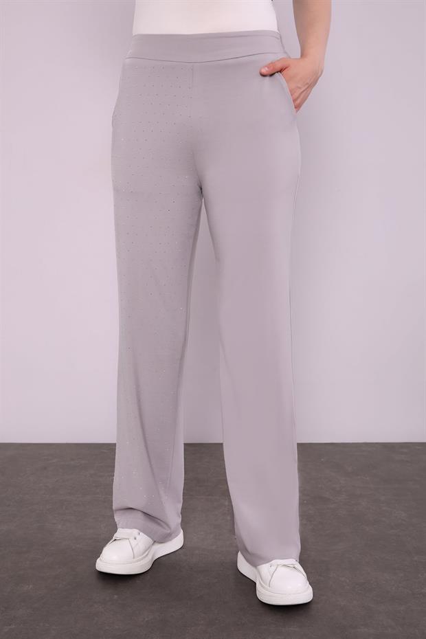 Lacivert Yonca Desen Detaylı İkili Takım