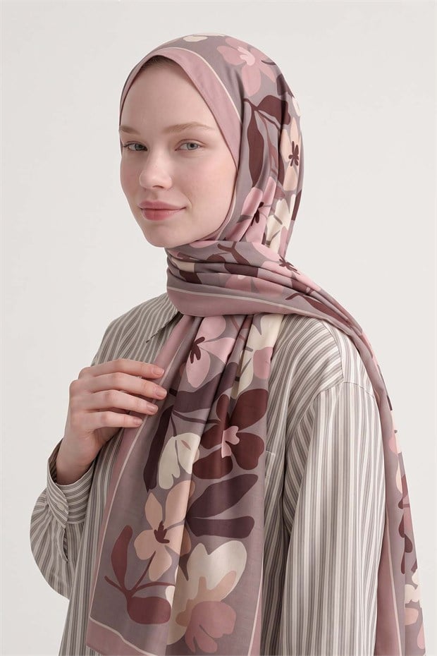Lale Desen Olere Şal Pembe