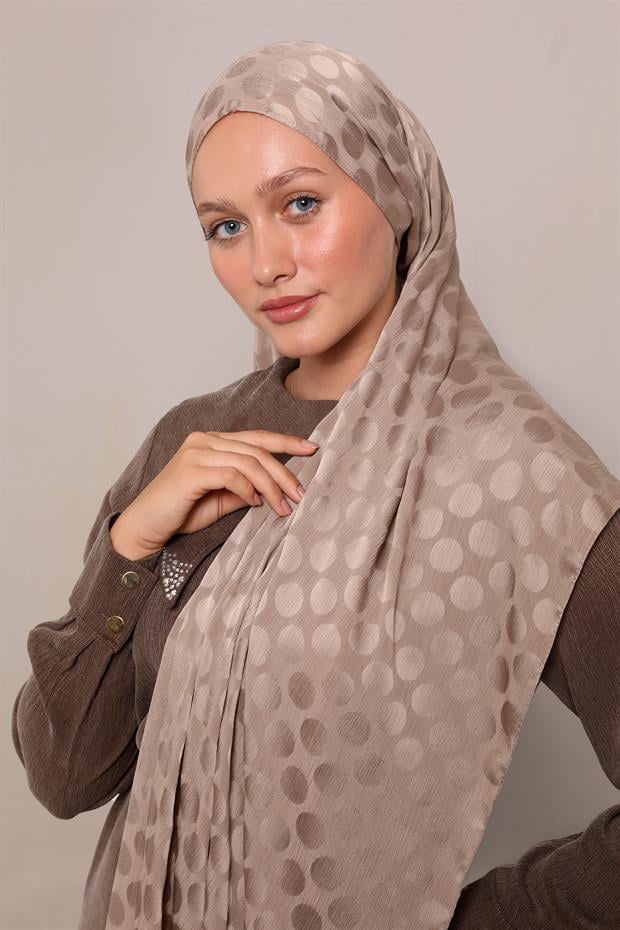 Latte Benek Desenli Jakar Capri Şal