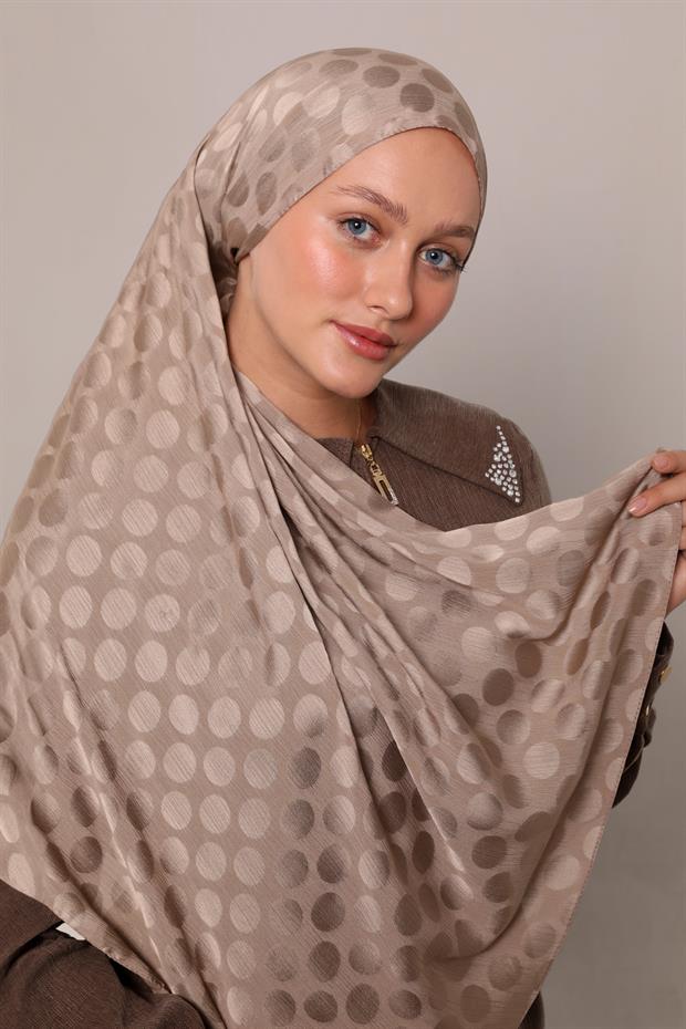 Latte Benek Desenli Jakar Capri Şal