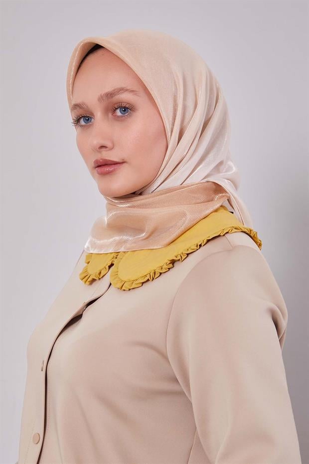 Latte Çift Renk Kehribar Eşarp