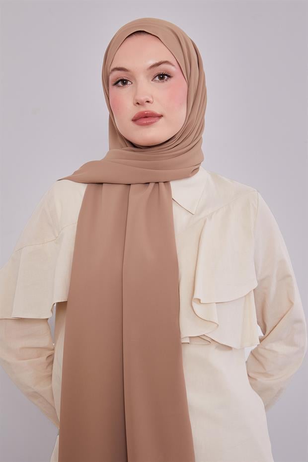 Latte Düz Trend Şal