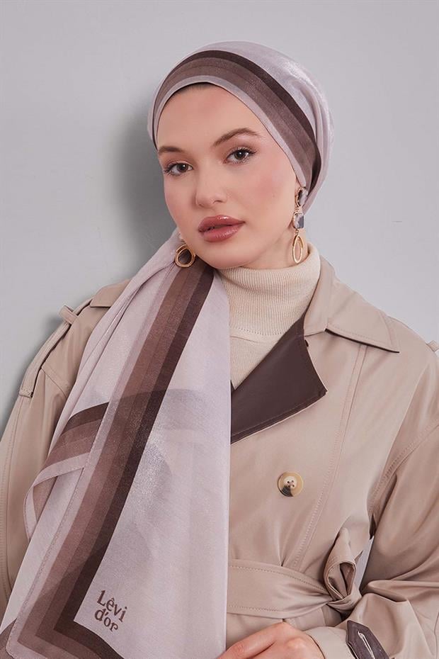 Latte Renk Geçişli Kehribar Şal