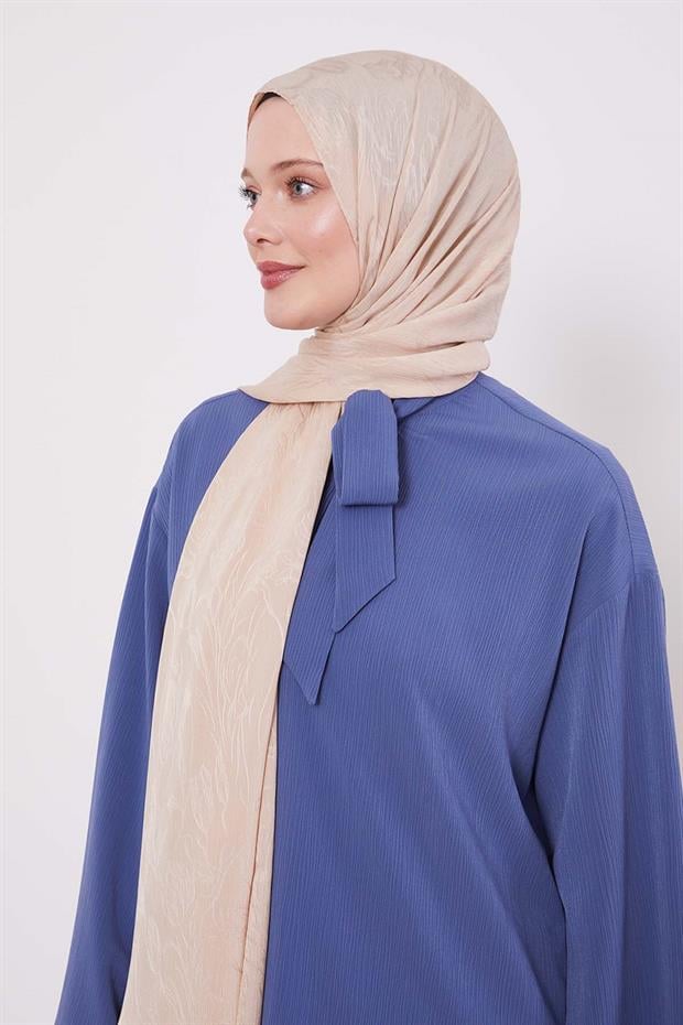 Latte Soyut Lale Desen Jakar Capri Şal