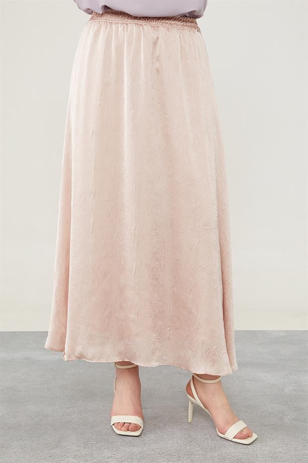 A.Pudra Beli Lastikli Saten Etek