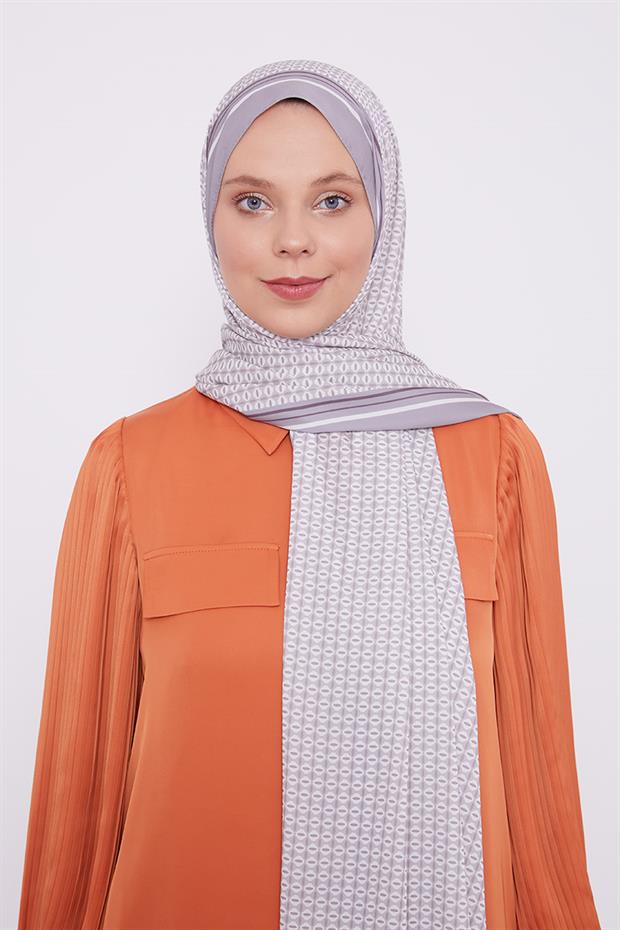 Açık Leylak Elips Desen Club Şal