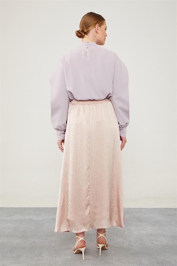 A.Pudra Beli Lastikli Saten Etek