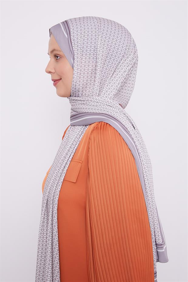 Açık Leylak Elips Desen Club Şal