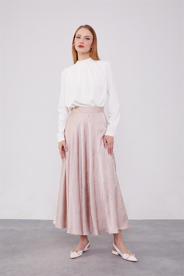 A.Pudra Kraş Saten Etek