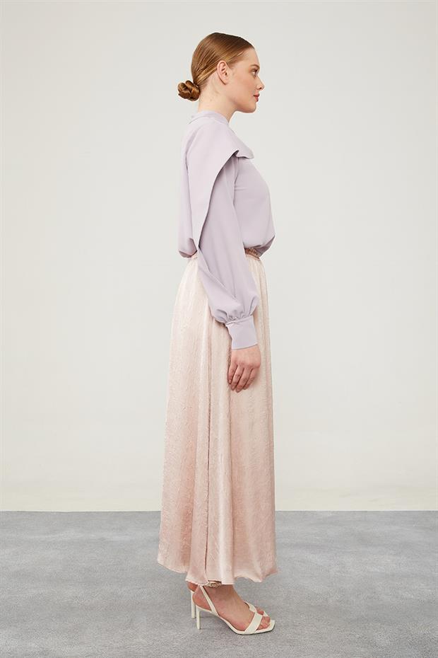 A.Pudra Beli Lastikli Saten Etek