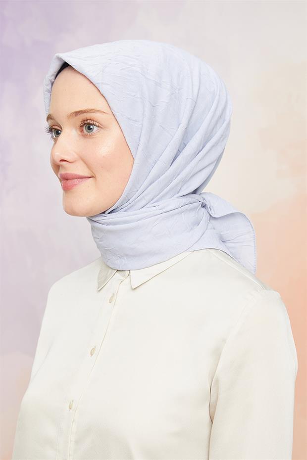 Açık Gri Kraş Şifon Eşarp