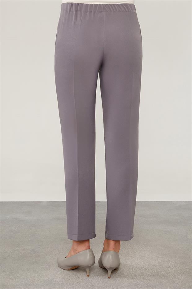 Antrasit Beli Lastikli Cep Detaylı Pantolon