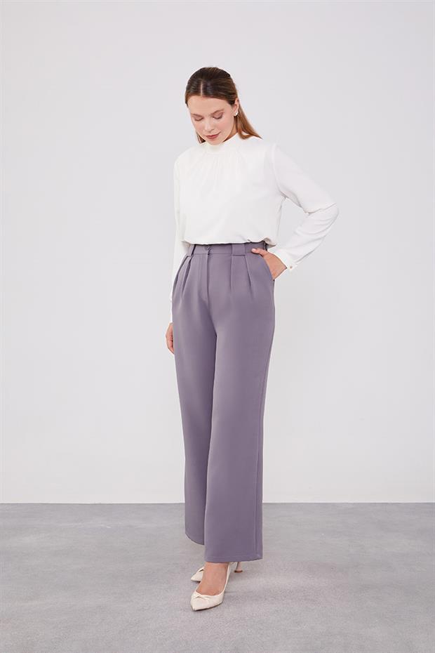 Antrasit Çift Pileli Kumaş Pantolon