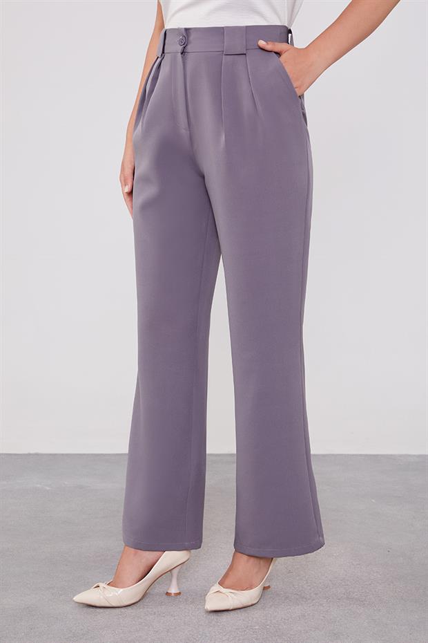 Antrasit Çift Pileli Kumaş Pantolon