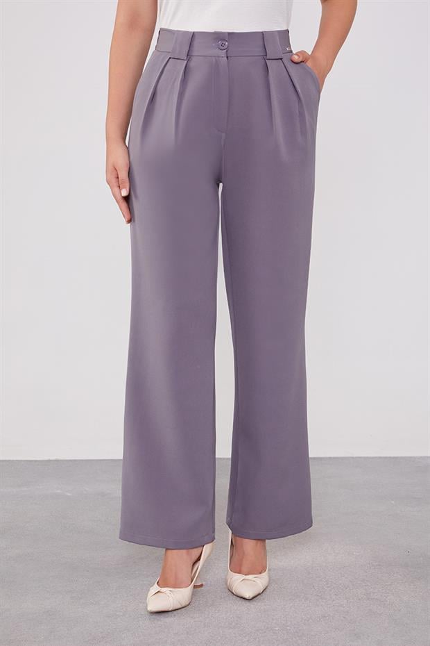 Antrasit Çift Pileli Kumaş Pantolon