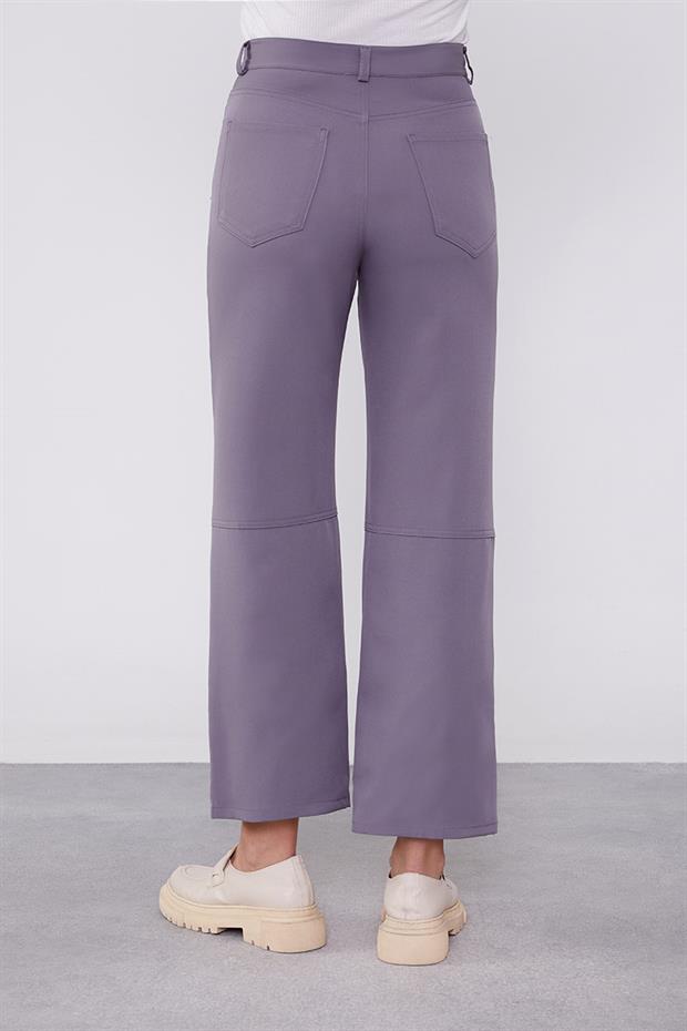 Antrasit Ekleme Tasarımlı Düz Paça Pantolon