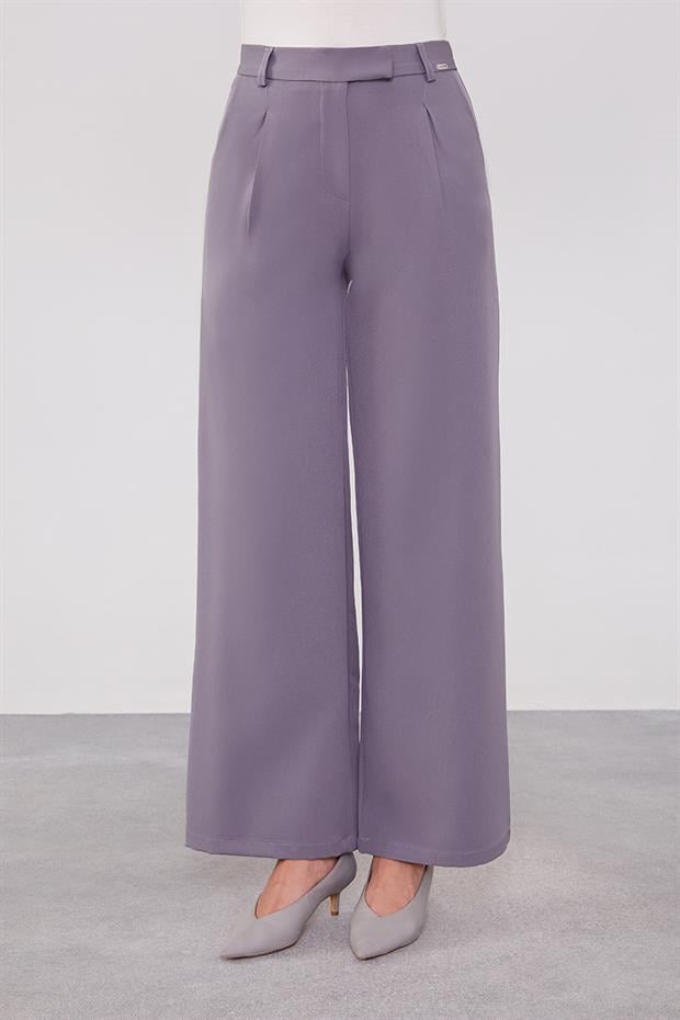 Antrasit Gizli Düğmeli Kumaş Pantolon