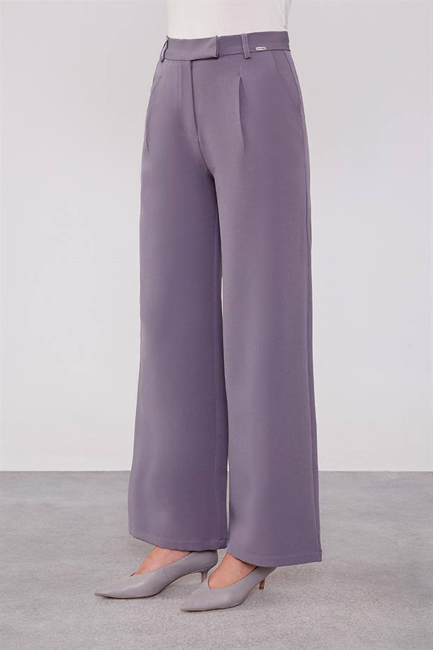 Antrasit Gizli Düğmeli Kumaş Pantolon