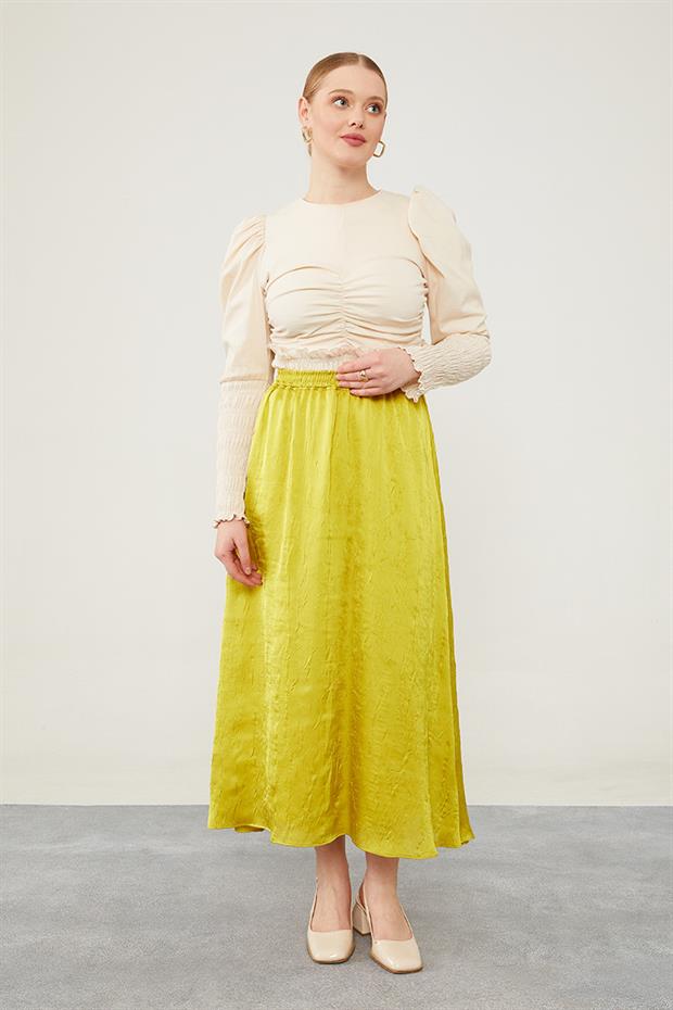 Asit Beli Lastikli Saten Etek