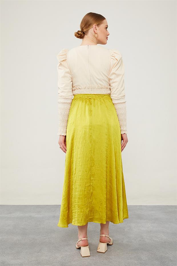 Asit Beli Lastikli Saten Etek