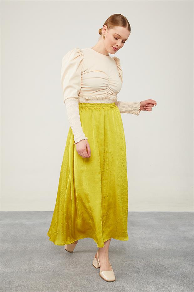 Asit Beli Lastikli Saten Etek