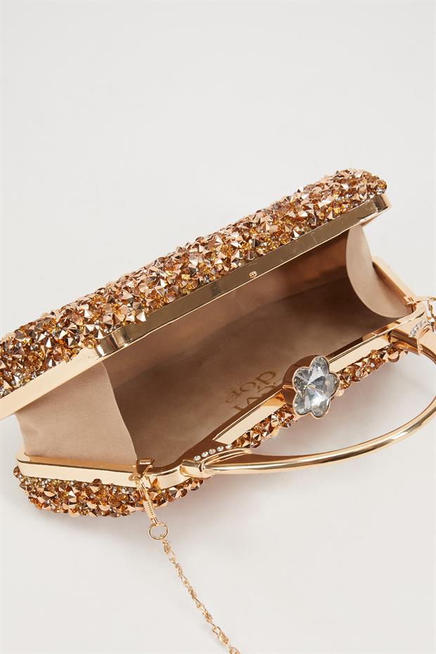 Bakır Taşlı Abiye El Çantası