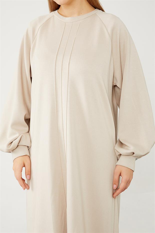 Bej Nevür Detaylı Spor Elbise