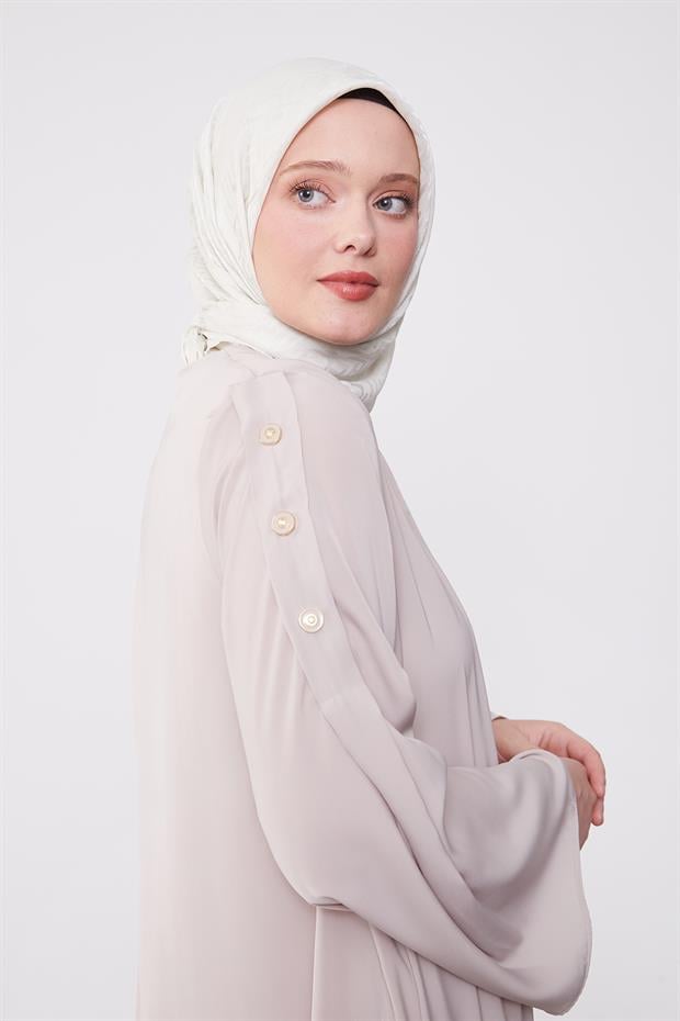 Bej Omuz Düğme Detaylı Ferace