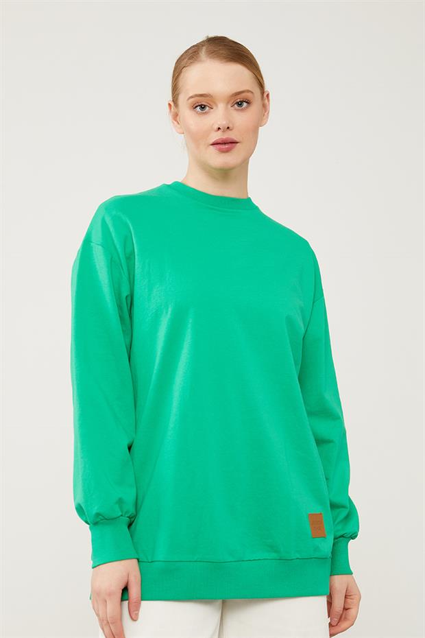 Benetton Bisiklet Yaka Ribanalı Basic Sweat