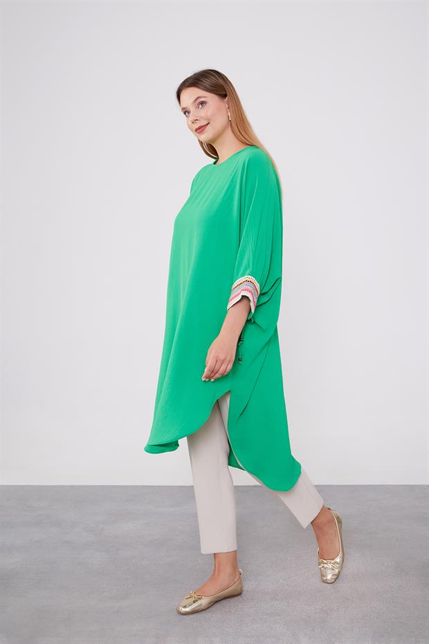 Benetton Kolları Nakışlı Aerobin Tunik