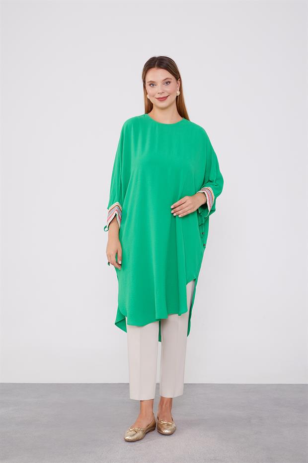 Benetton Kolları Nakışlı Aerobin Tunik