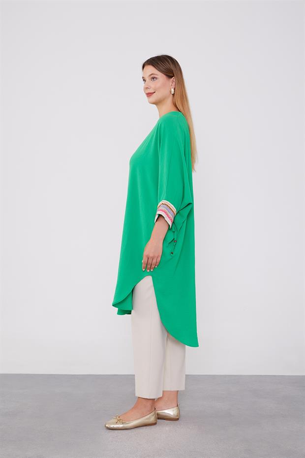 Benetton Kolları Nakışlı Aerobin Tunik