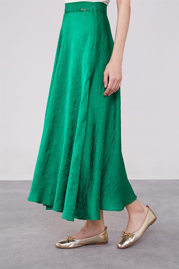 Benetton Kraş Saten Etek