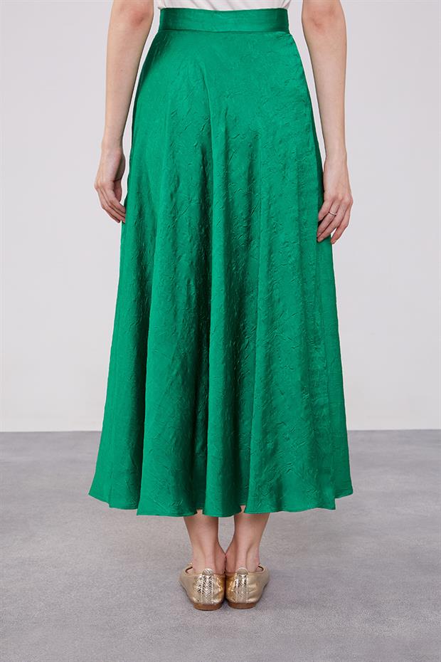 Benetton Kraş Saten Etek